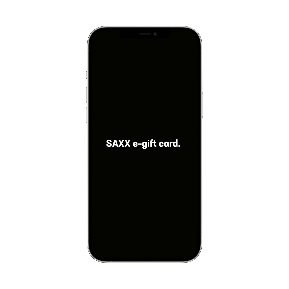 Cellphone display of SAXX electronic gift card