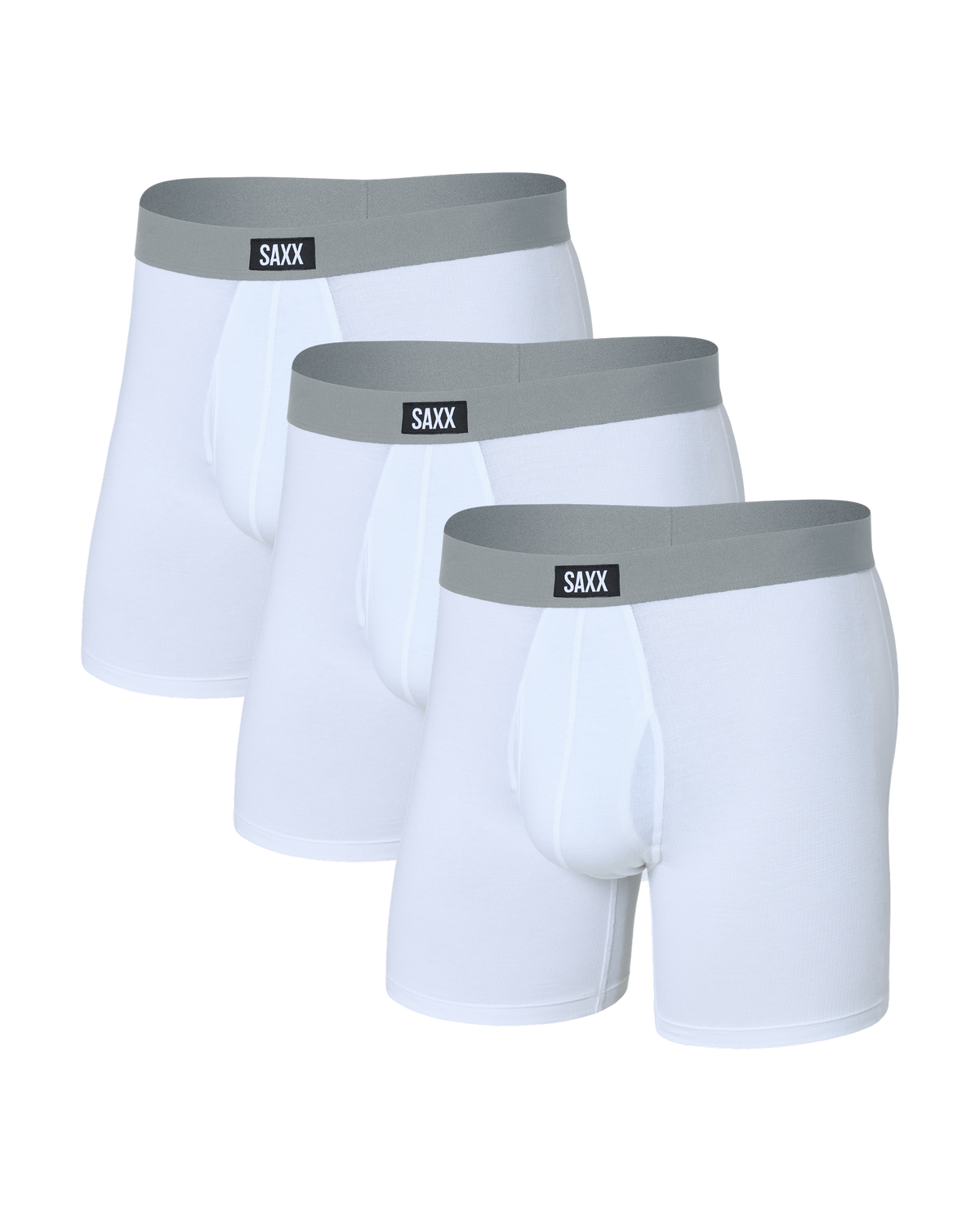 Front of Core Cotton Boxer Brief 3 Pack in White