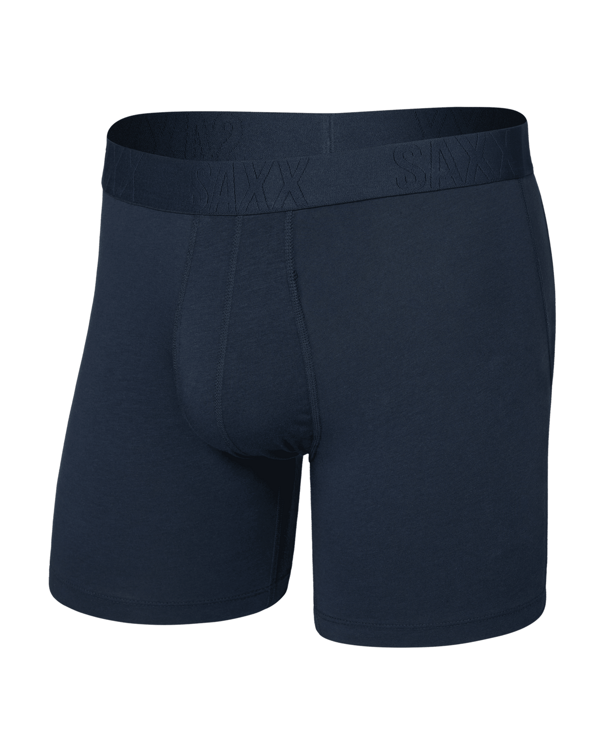 Front of DropTemp Cooling Cotton Boxer Brief Fly in Dark Ink