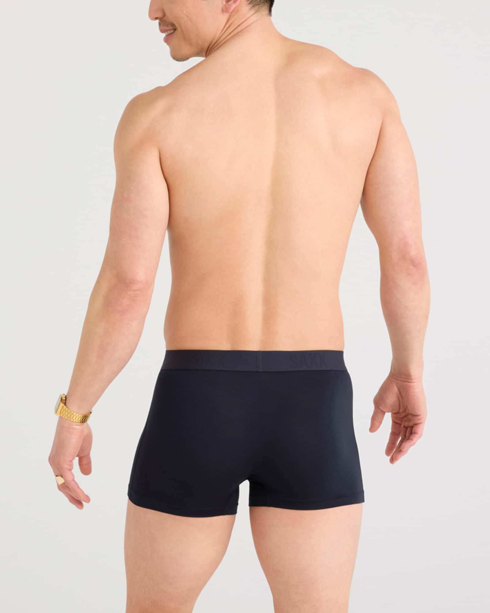 Back - Model wearing Vibe Xtra Trunk Fly in Black