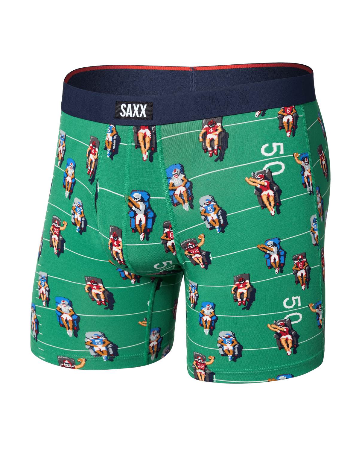 Front of Vibe Xtra Soft Comfort Boxer Brief in Armchair QB-Lawn Green