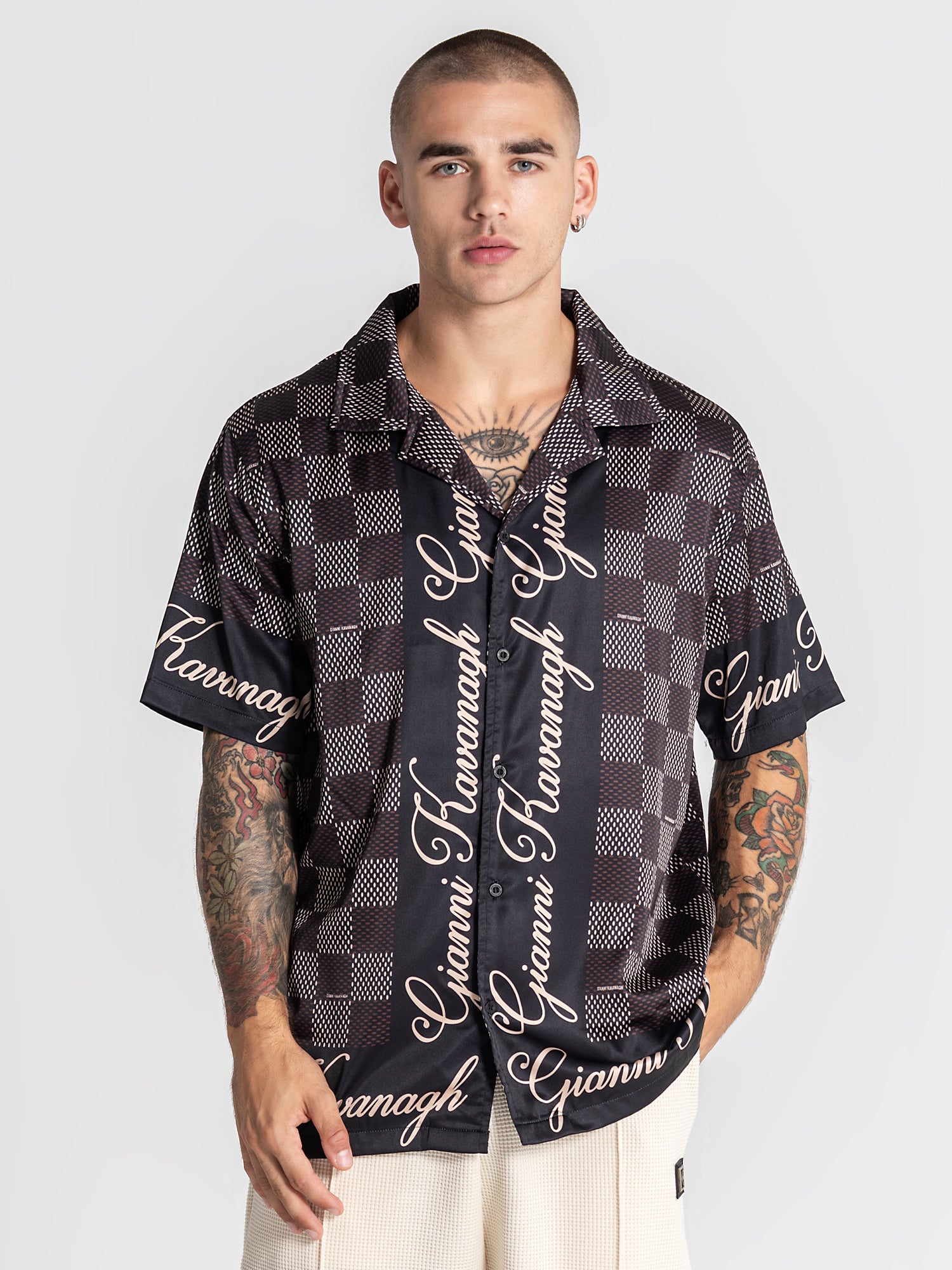 Brown Piazza Satin Shirt