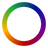 Color wheel with a gradient from green to purple on a white background