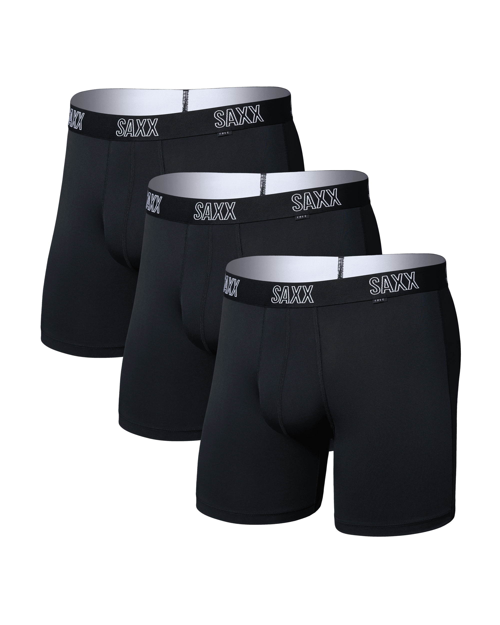 Front of DropTemp All Day Cooling Boxer Brief 3 Pack in Black