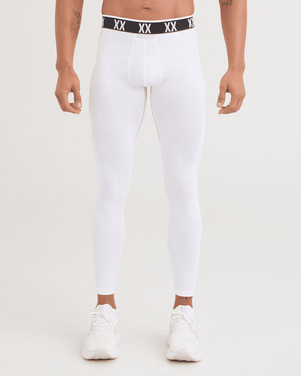 Front - Model wearing Multi-Sport Mesh Tights in White