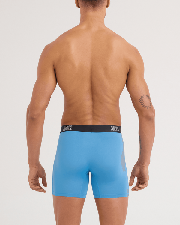 Back - Model wearing DropTemp All Day Cooling Boxer Brief 3 Pack in Maroon/Parisian/Black