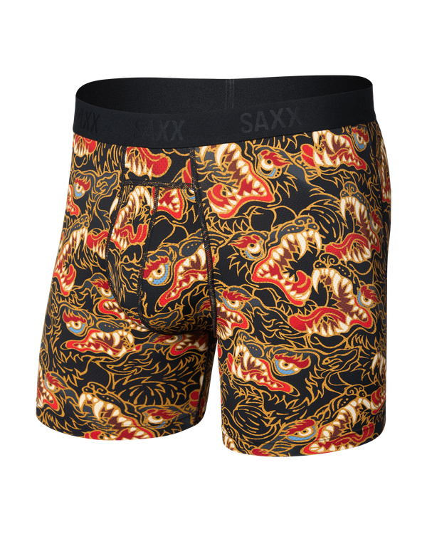 Front of Smooth Flex Light Compression Boxer Brief in Howl-Black