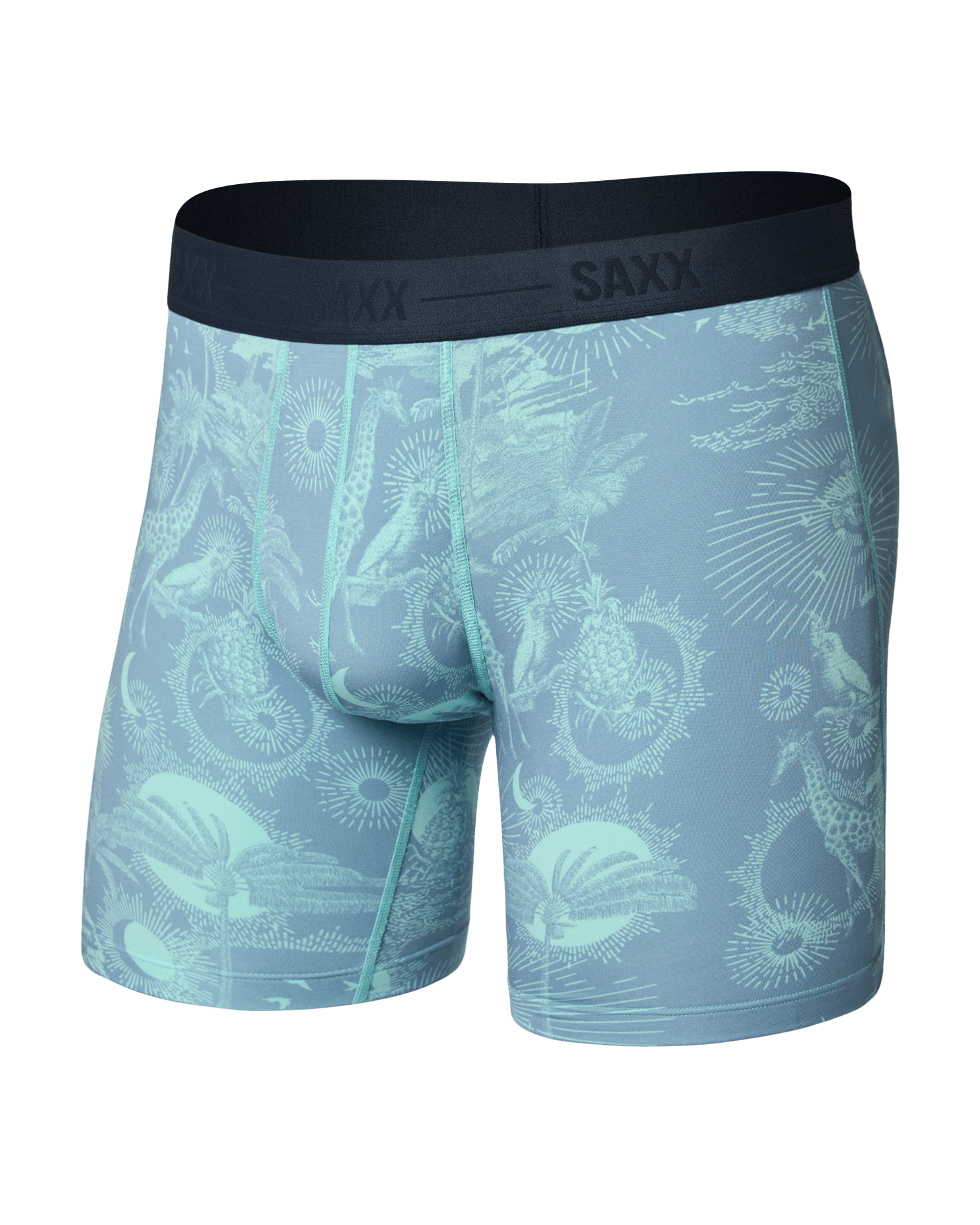 Front of Smooth Luxe Micro Modal Boxer Brief in Exotica-Ashley Blue