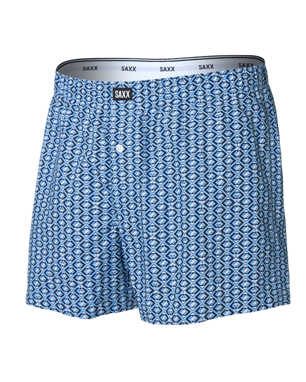 Front of 24Seven Cotton Boxer Short in Martini Geo-Aquifer