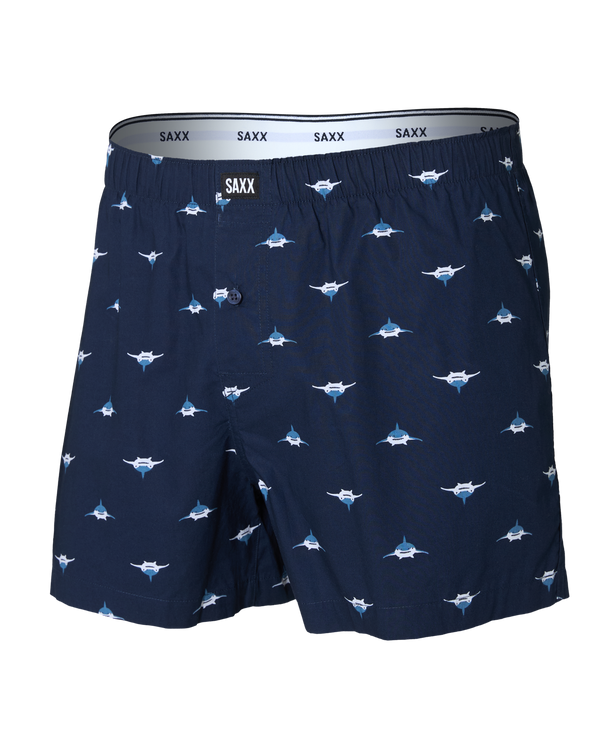 Front of 24Seven Cotton Boxer Short in Mini Predator-Maritime