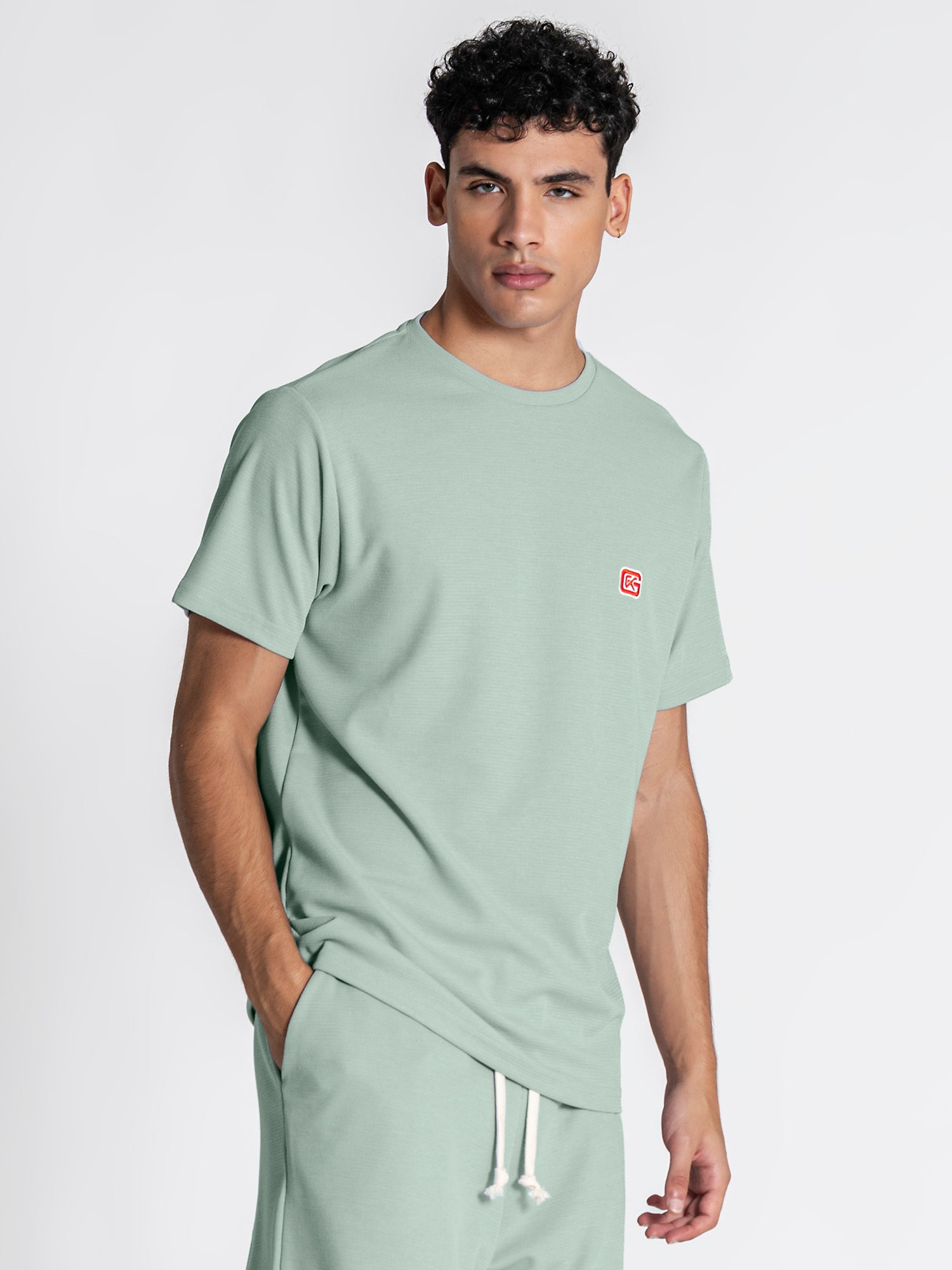 t-shirts / Green Grid Set