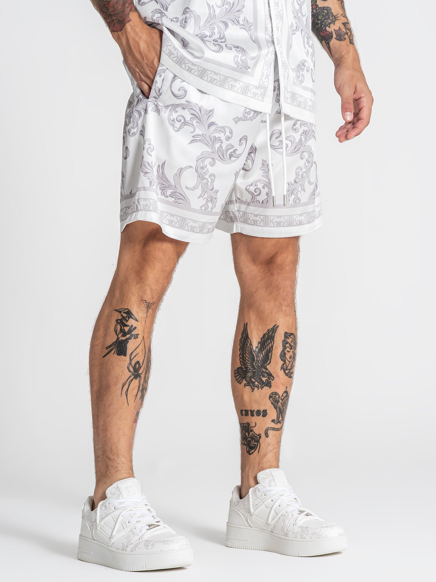 shorts / White Majestic Satin Shorts