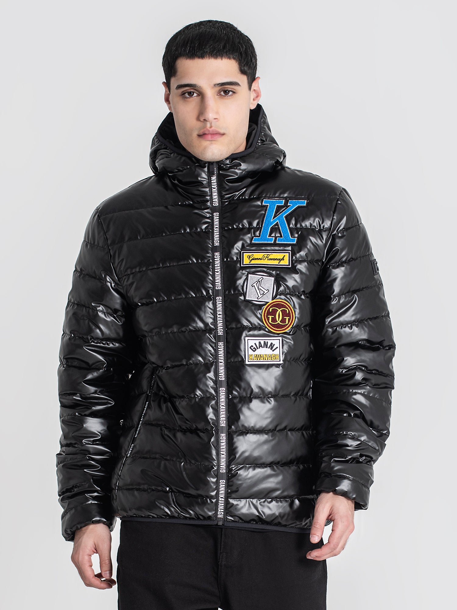 jackets / Black Collage Hoodie Jacket