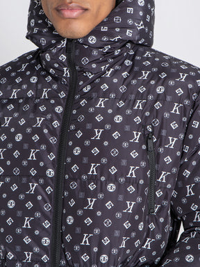 overcoats / Black Logomania Puffer Coat