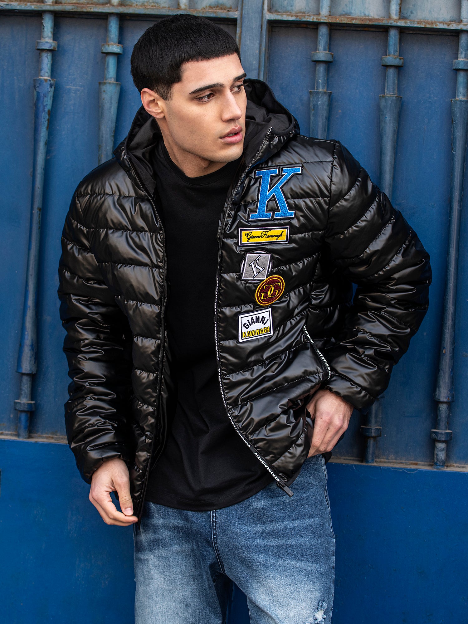 Black Collage Hoodie Jacket