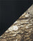 Two fabric swatches, one black and one with a textured pattern, on a diagonal.