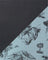 Fabric with horse and nature pattern on a black and blue diagonal background