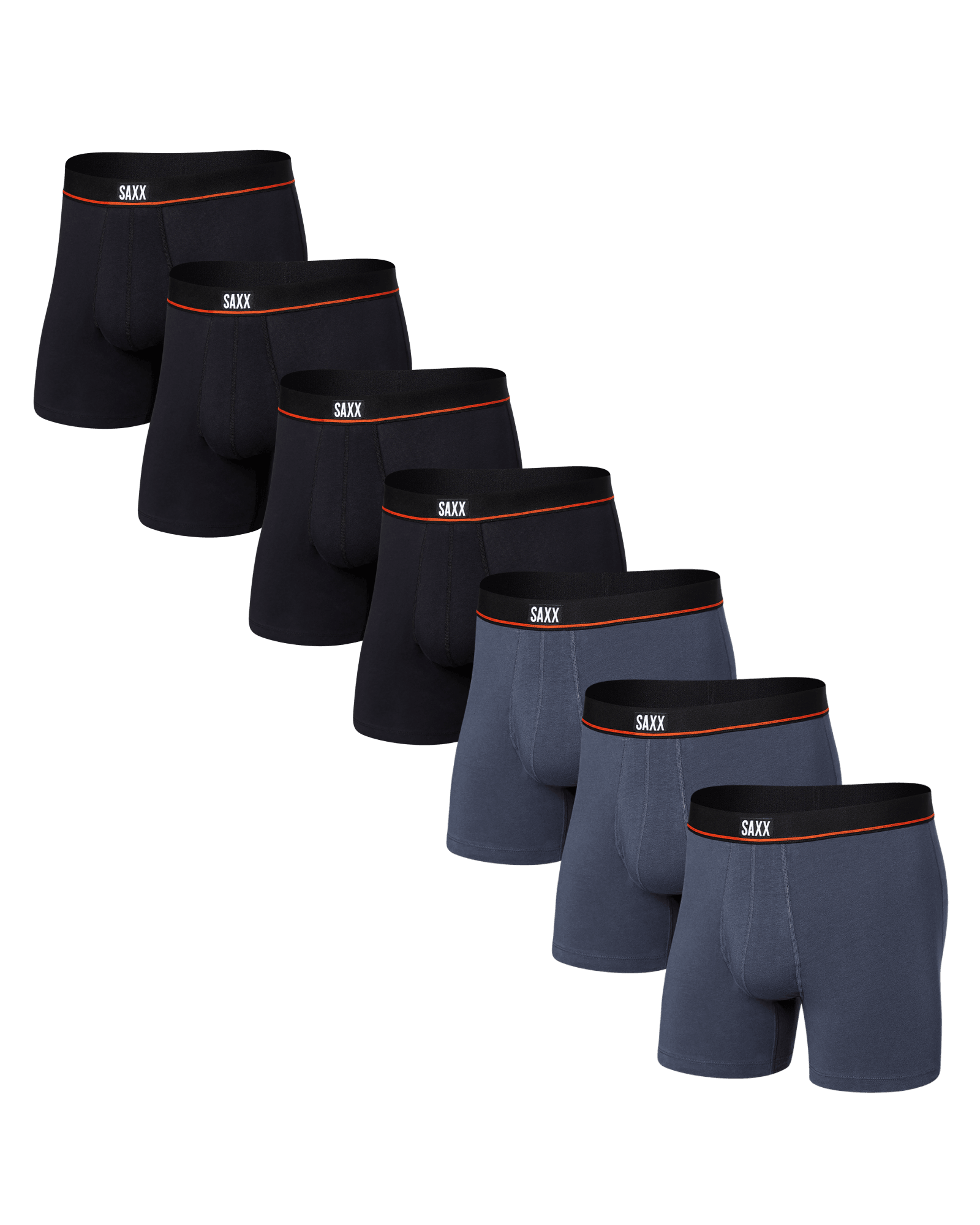 Front of Non-Stop Stretch Cotton Boxer Brief in Deep Navy/Black