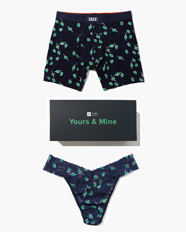 Front of Hanky Panky Collaboration, featuring Vibe Xtra Soft Comfort Boxer Brief Fly in Olive You-Maritime