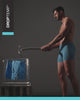 Video of a model using a sledge hammer to break blue DropTemp Cooling Cotton Boxer Briefs out of a block of ice