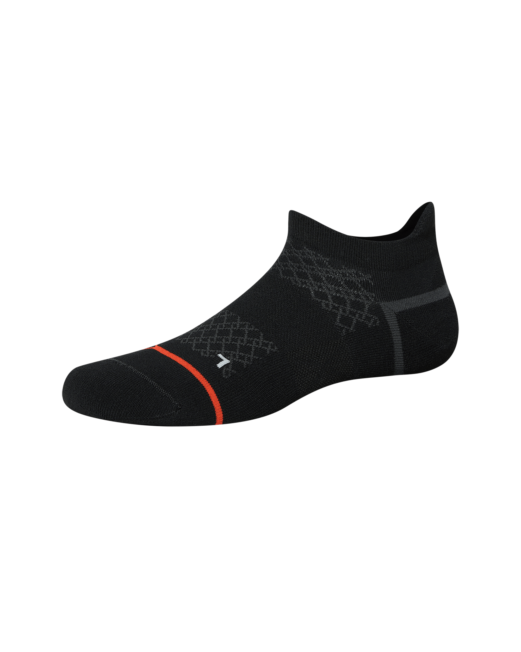 Front of  Foot Hold Mid-Weight Low Show Sock in Black