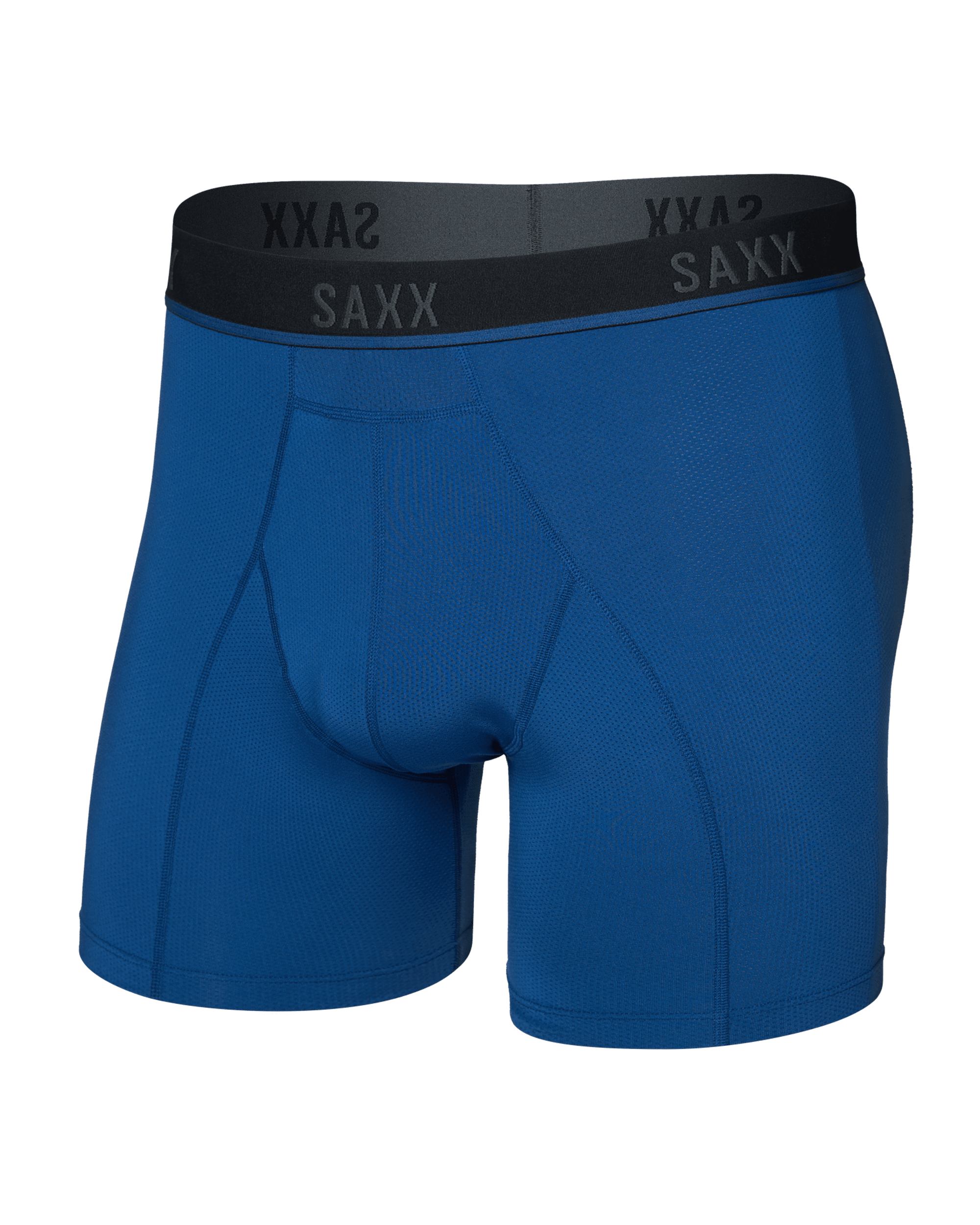 Front of  Kinetic Light-Compression Mesh Boxer Brief in Navy Dawn