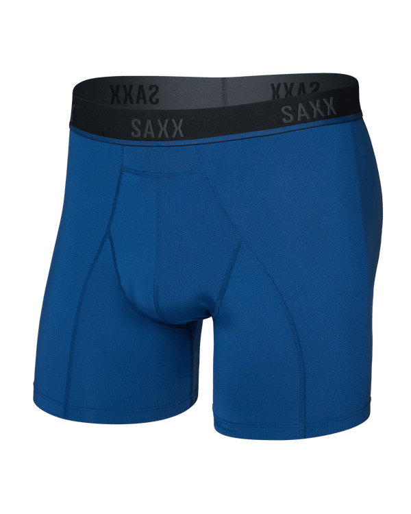 Front of  Kinetic Light-Compression Mesh Boxer Brief in Navy Dawn