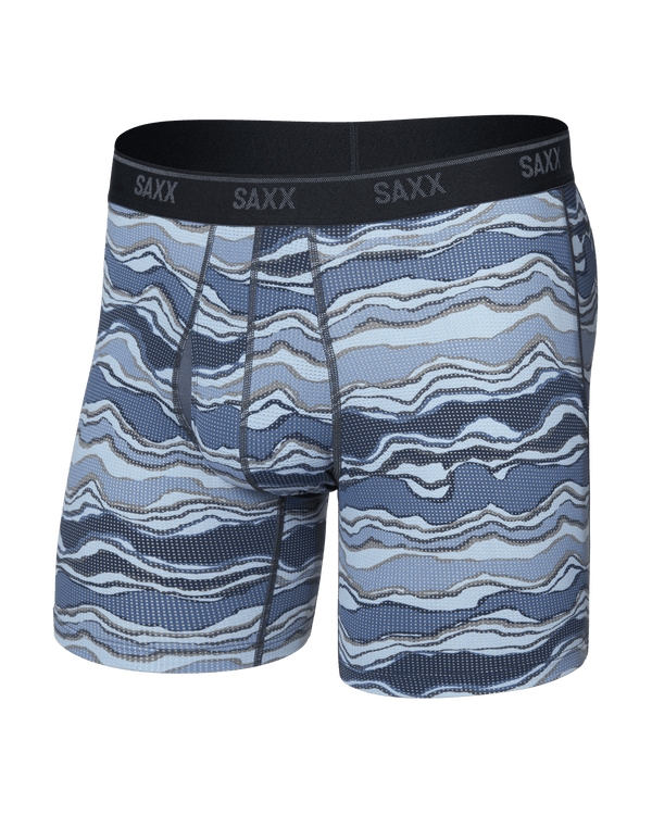 Front of  Quest Quick-Dry Mesh Boxer Brief Fly in Lazy River-Multi