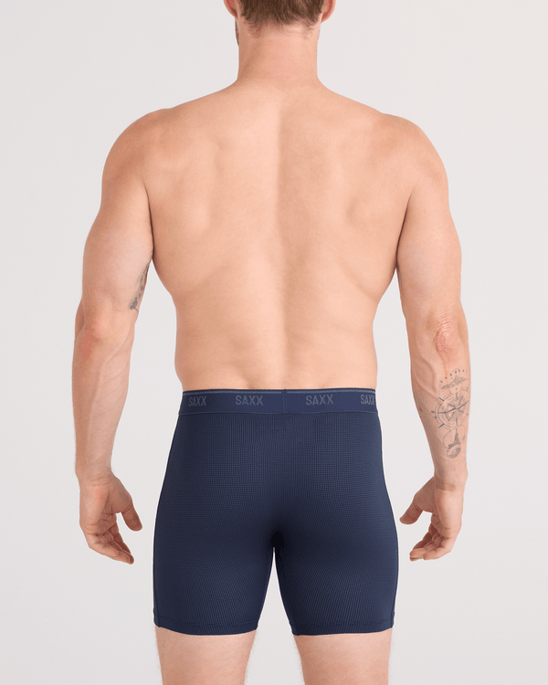 Back - Model wearing  Quest Quick-Dry Mesh Boxer Brief Fly in Maritime