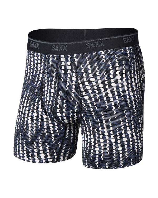 Front of Quest Quick-Dry Mesh Boxer Brief in Moonrise-Black