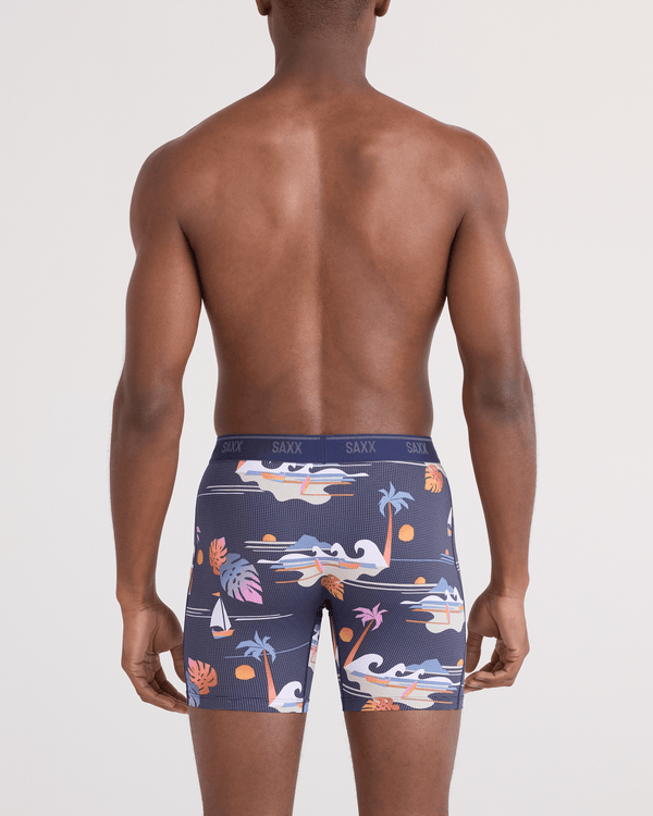 Back - Model wearing  Quest Quick-Dry Mesh Boxer Brief Fly in Sunny Adventure-Maritime