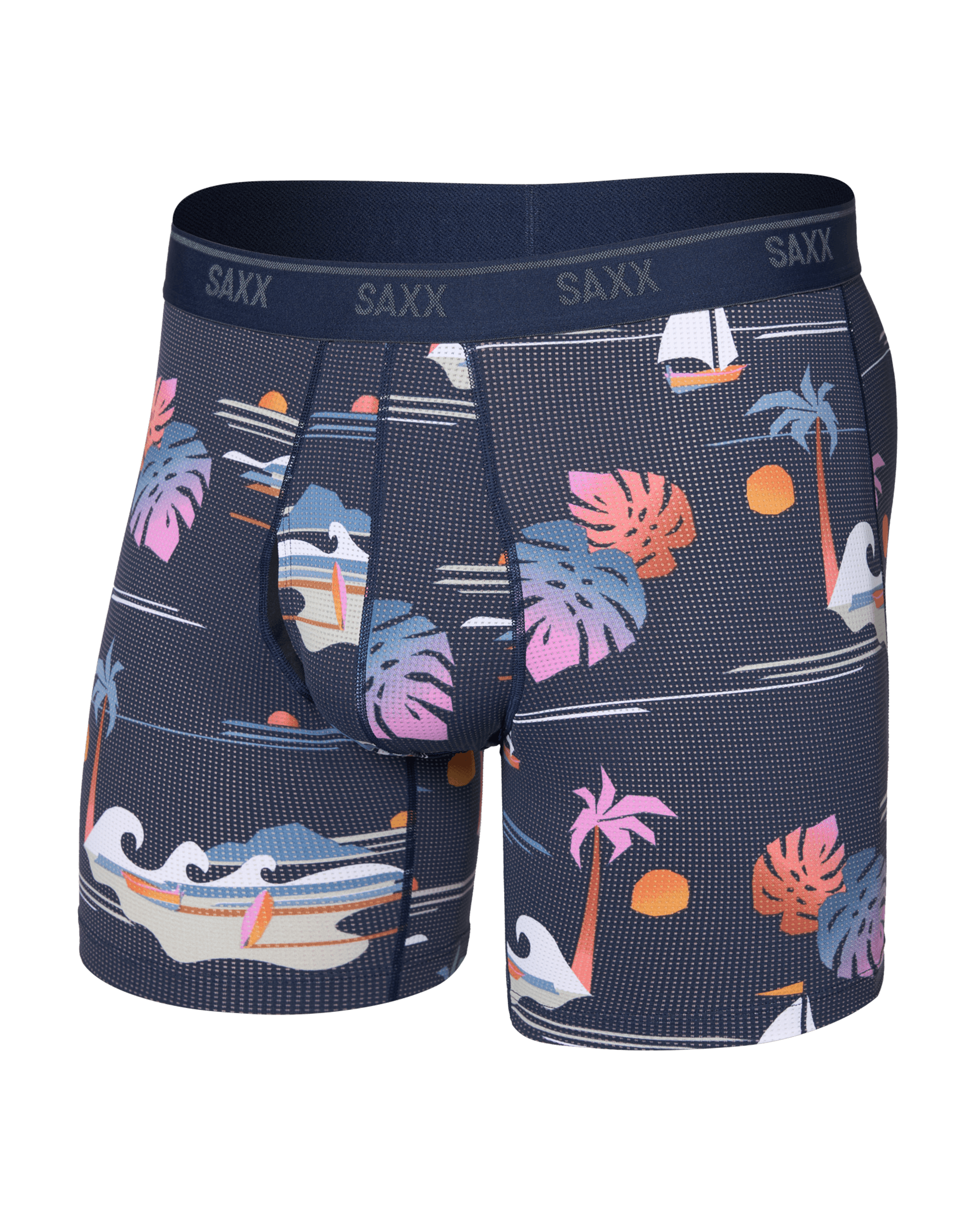 Front of  Quest Quick-Dry Mesh Boxer Brief Fly in Sunny Adventure-Maritime