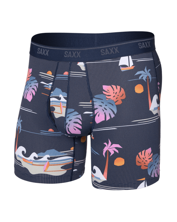Front of  Quest Quick-Dry Mesh Boxer Brief Fly in Sunny Adventure-Maritime