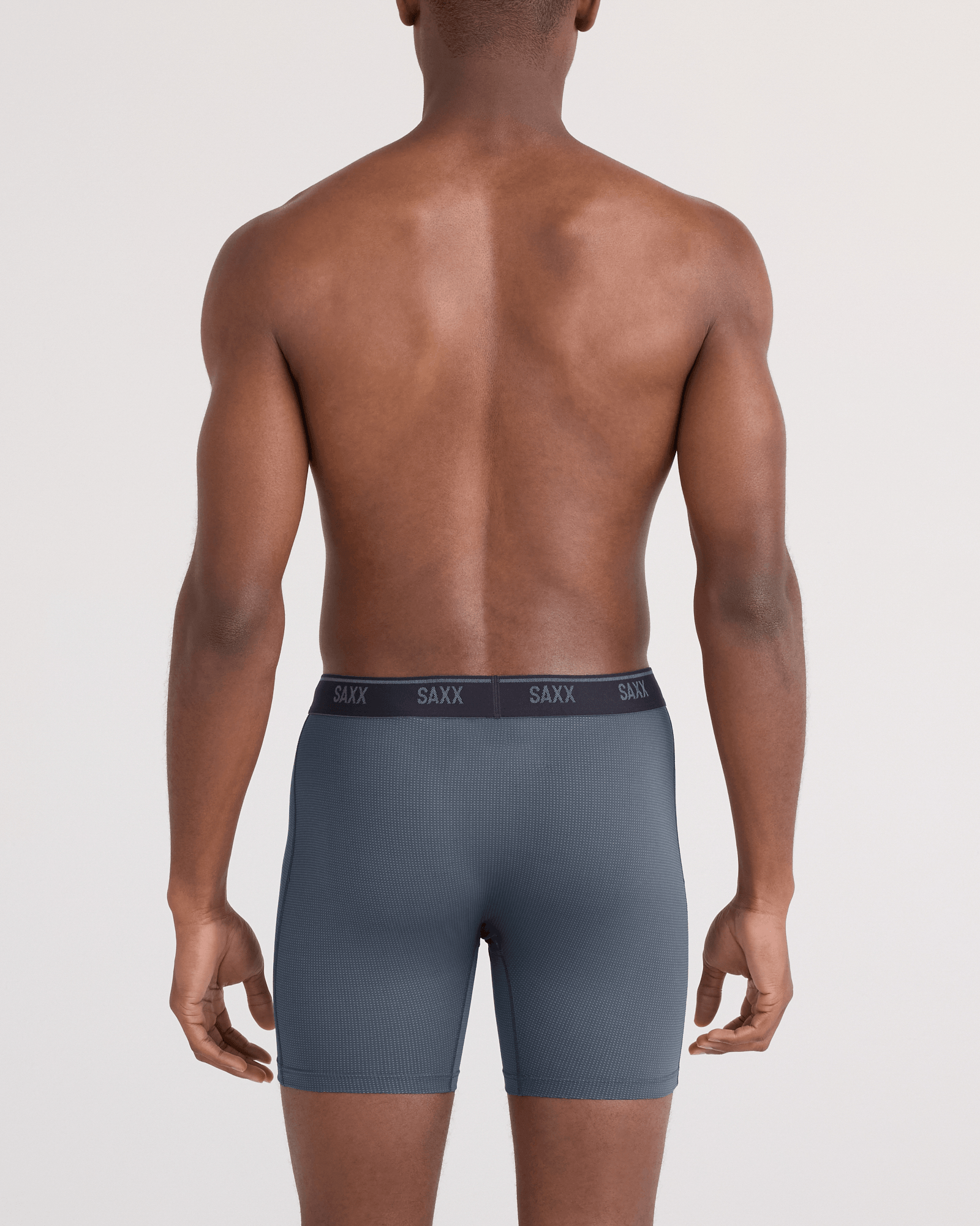 Back - Model wearing  Quest Quick-Dry Mesh Boxer Brief Fly in Turbulence