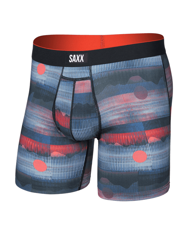 Front of  Multi-Sport Mesh Boxer Brief Fly in Mystery Peaks-Multi