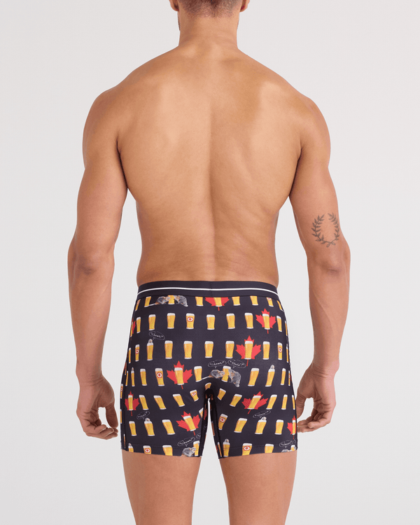 Back - Model wearing  Volt Breathable Mesh Boxer Brief in Cheers Canada-Black