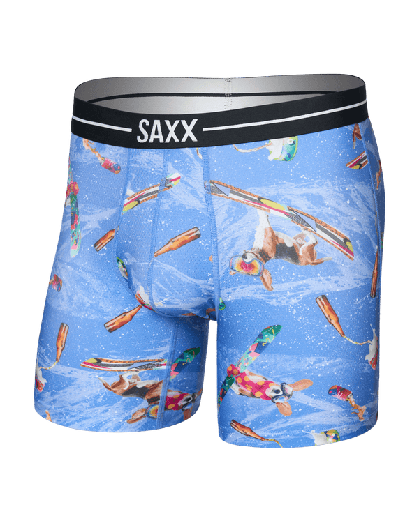 Front of  Volt Breathable Mesh Boxer Brief in Haute Doggers-Sail Blue