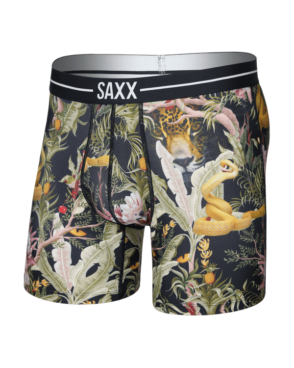 Front of  Volt Breathable Mesh Boxer Brief in Jungle Juice-Black