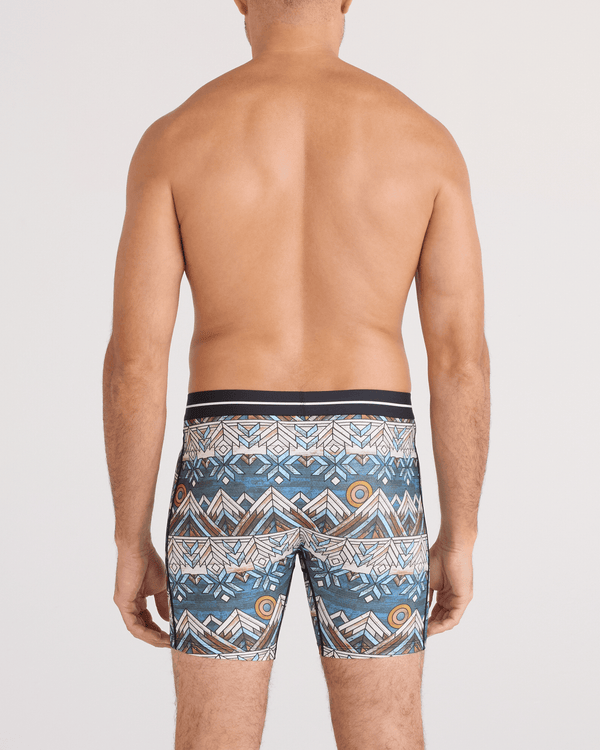 Back - Model wearing  Volt Breathable Mesh Boxer Brief in Timberline-Multi