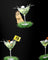 Golf-themed cocktail glasses with a golf ball and grass on a black background