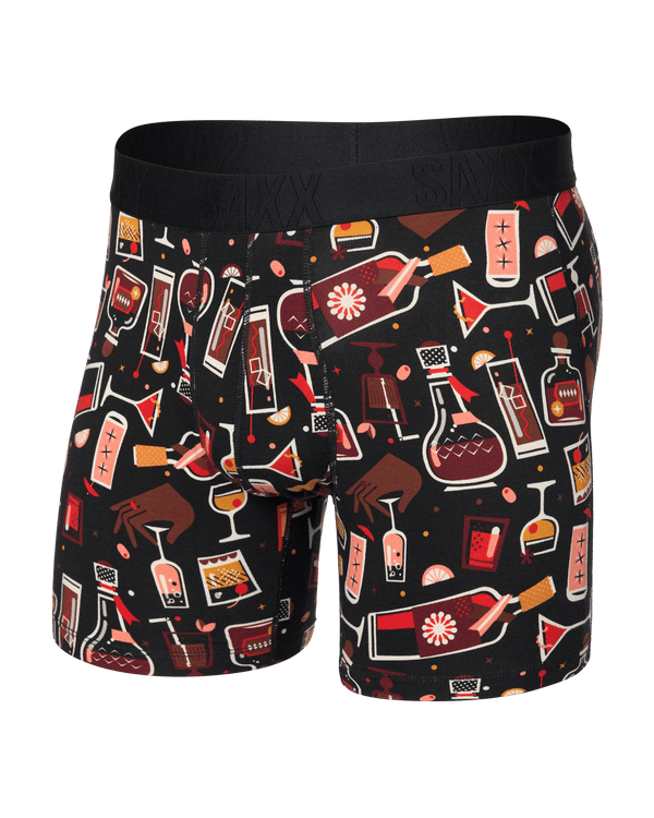 Front of  DropTemp Cooling Cotton Boxer Brief Fly in Host With The Most-Black