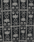 Black fabric with white floral patterns