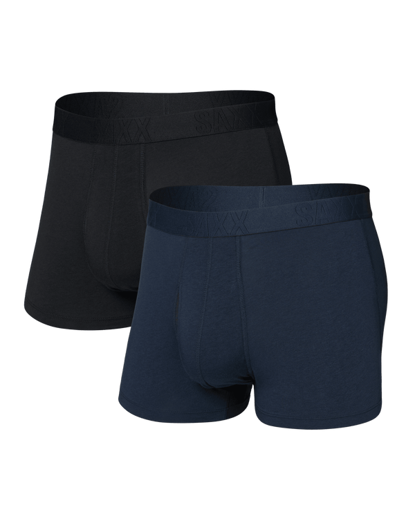 Front of  DropTemp Cooling Cotton Trunk Fly 2 Pack in Dark Ink/Black