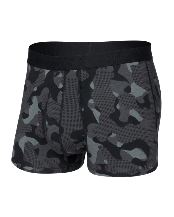 Front of  DropTemp Cooling Cotton Trunk Fly in Pebble Camo-Graphite
