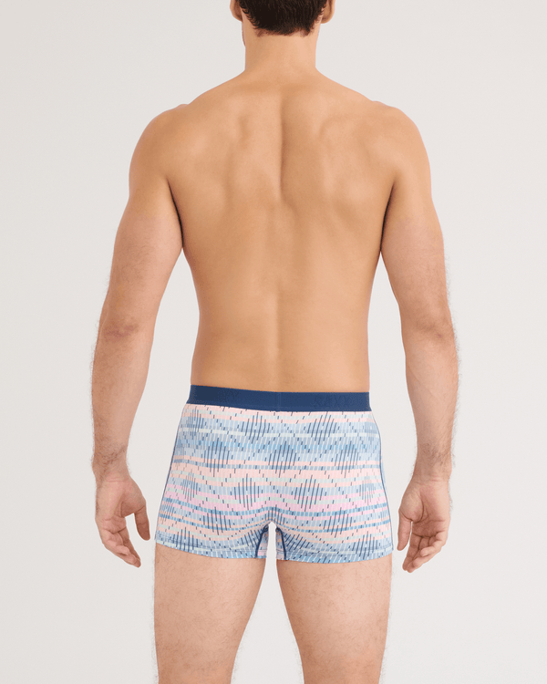 Back - Model wearing Vibe Xtra Soft Comfort Trunk Fly in Summer Weave-Multi