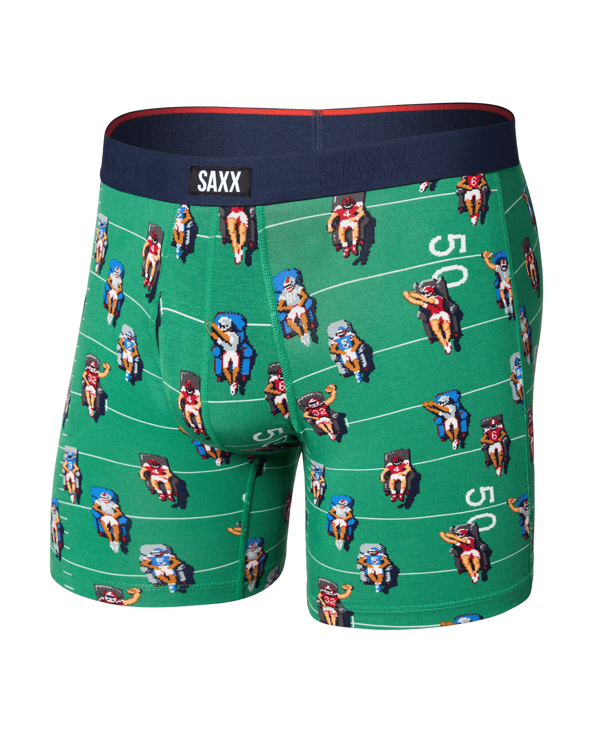 Front of Vibe Xtra Soft Comfort Boxer Brief in Armchair QB-Lawn Green