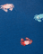 Blue fabric with colorful crab patterns