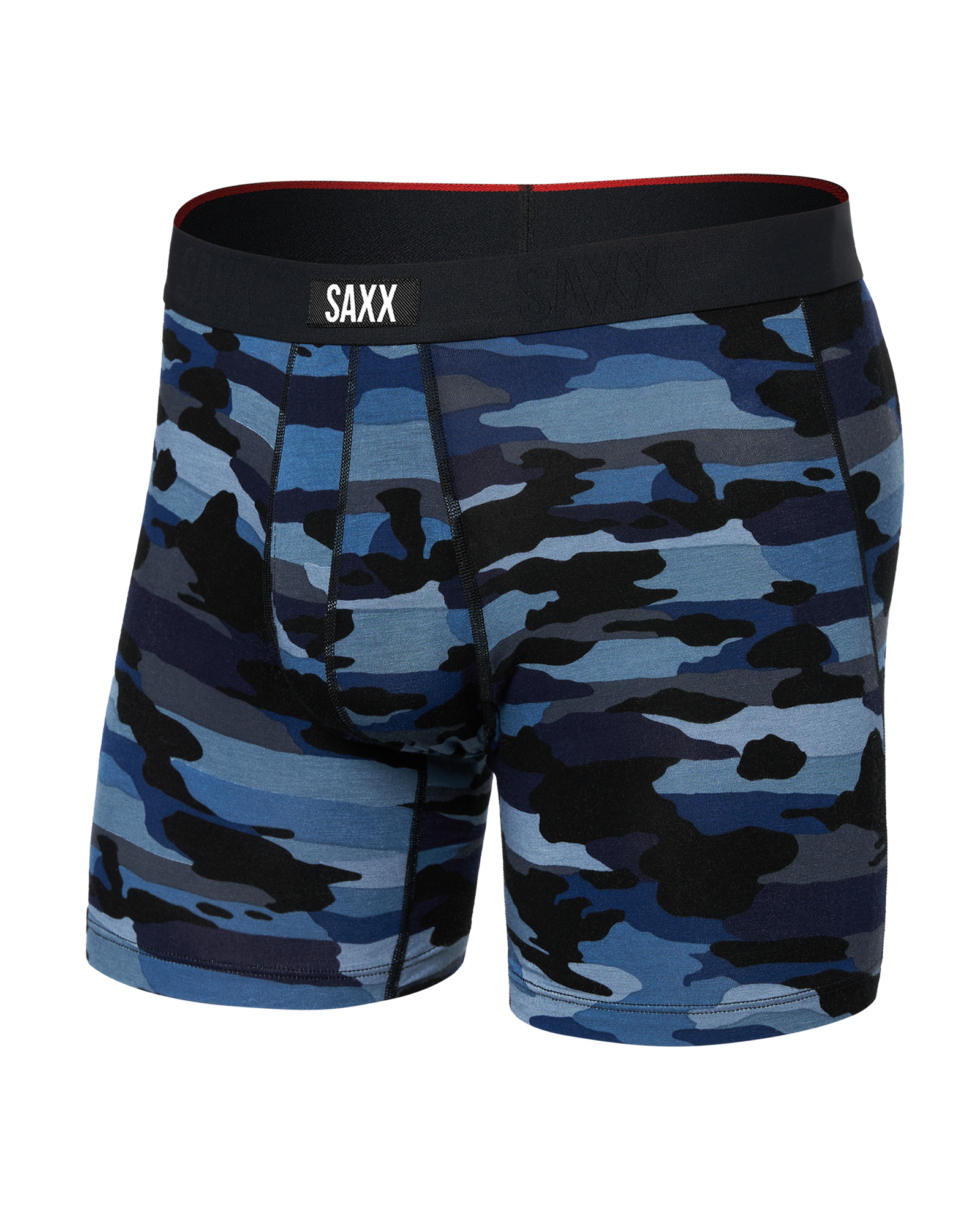 Front of Vibe Xtra Boxer Brief in Cloudbank Camo-Navy
