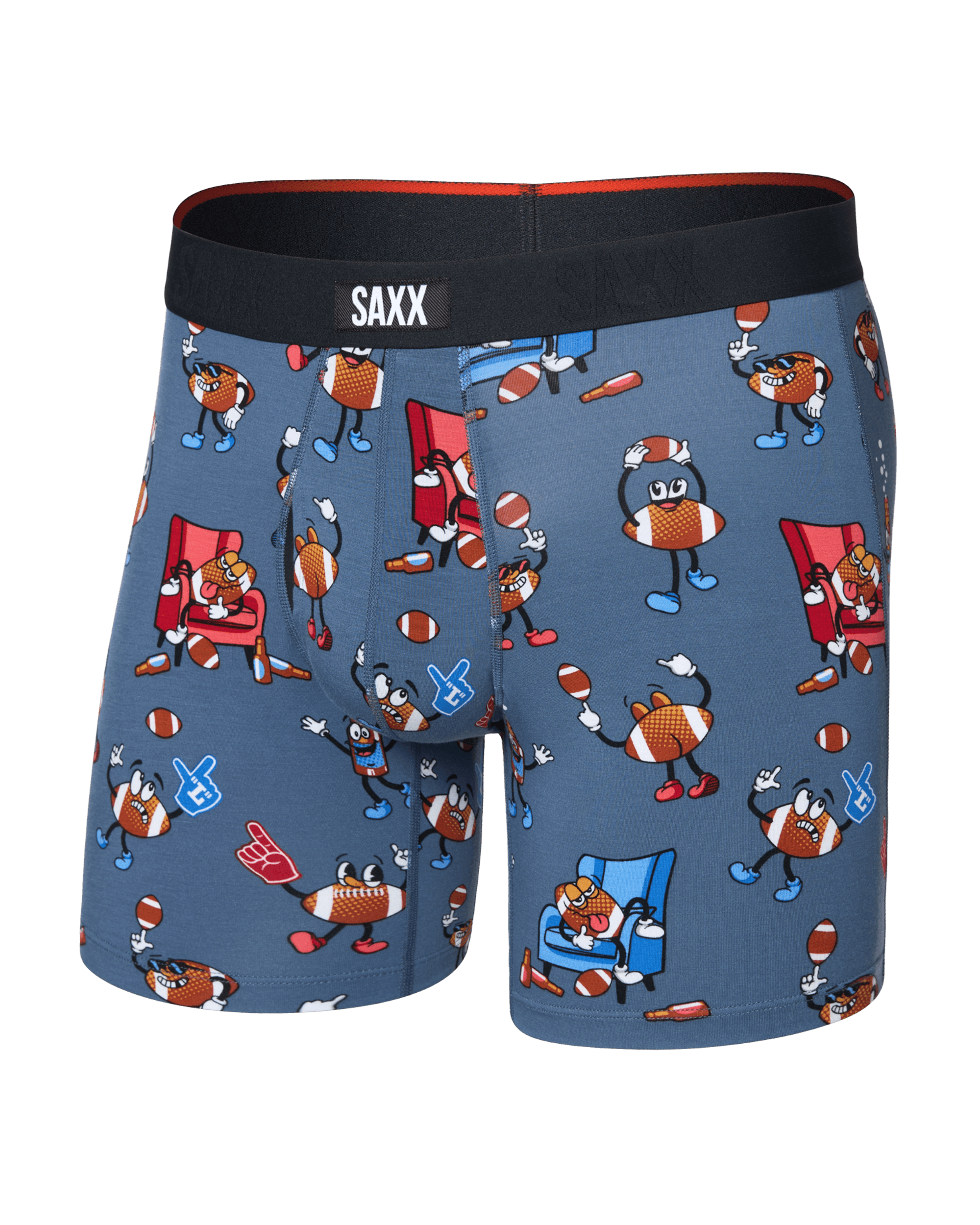 Front of  Vibe Xtra Soft Comfort Boxer Brief Fly in Game Day-Twilight