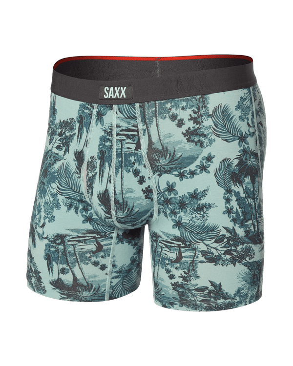 Front of Vibe Xtra Boxer Brief Fly in Golf Toile-Aquifer